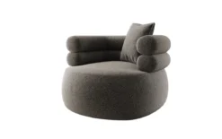 Designer Sofa-Sessel Lio in Strukturstoff - 360°-Drehfunktion