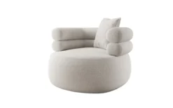 Designer Sofa-Sessel Lio in Strukturstoff - 360°-Drehfunktion