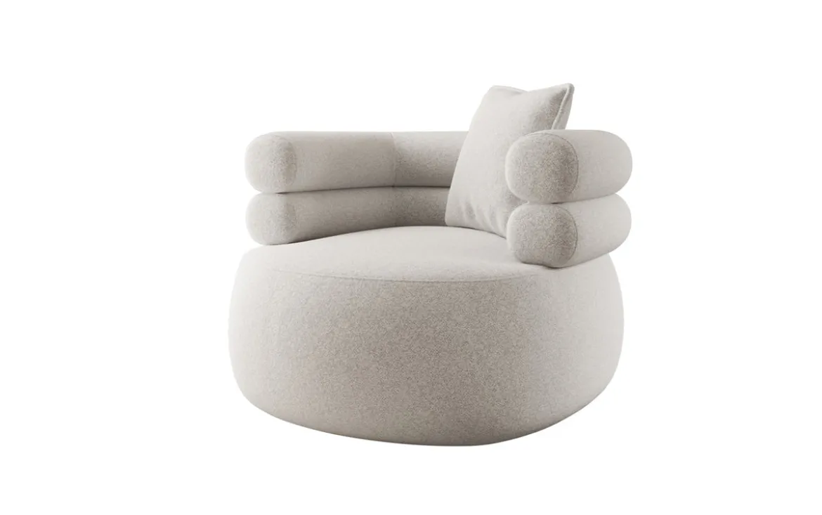 Designer Sofa-Sessel Lio in Strukturstoff - 360°-Drehfunktion