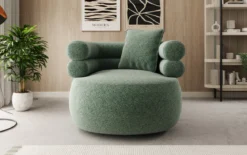Designer Sofa-Sessel Lio in Strukturstoff - 360°-Drehfunktion