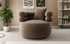 Designer Sofa-Sessel Lio in Strukturstoff - 360°-Drehfunktion