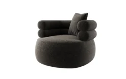 Designer Sofa-Sessel Lio in Strukturstoff - 360°-Drehfunktion