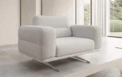 Designer Sofa-Sessel Torino mit Armlehnen in Bouclé