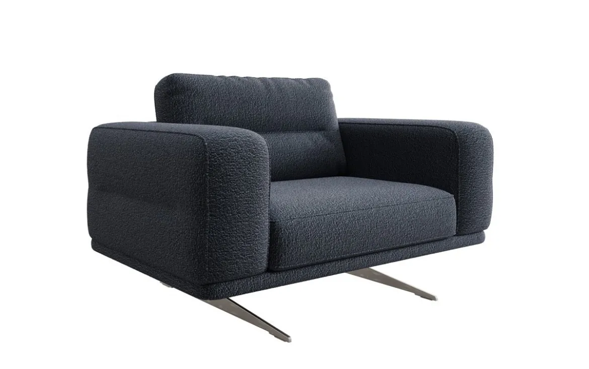 Designer Sofa-Sessel Torino mit Armlehnen in Bouclé