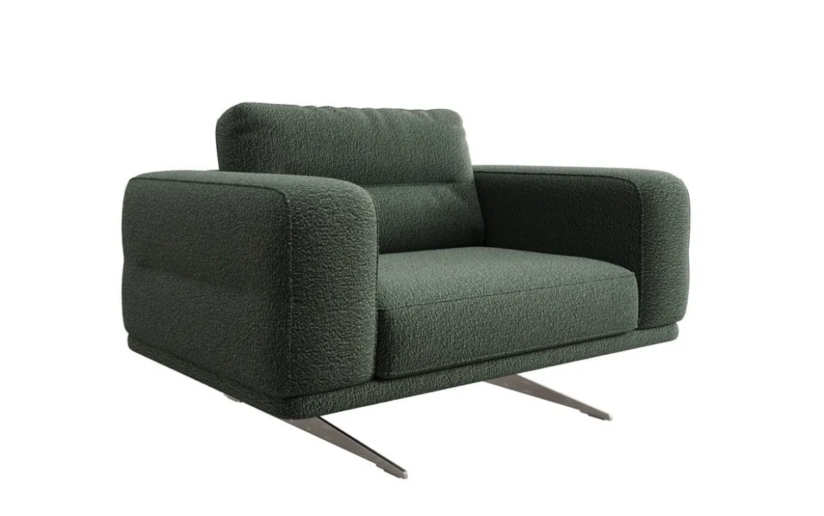 Designer Sofa-Sessel Torino mit Armlehnen in Bouclé
