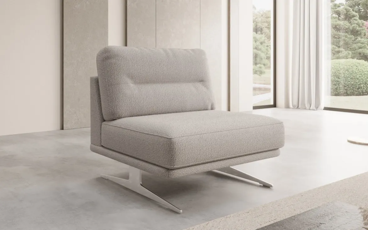 Designer Sofa-Sessel Torino ohne Armlehnen in Bouclé