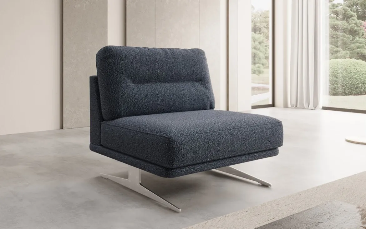 Designer Sofa-Sessel Torino ohne Armlehnen in Bouclé