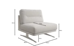 Designer Sofa-Sessel Torino ohne Armlehnen in Bouclé