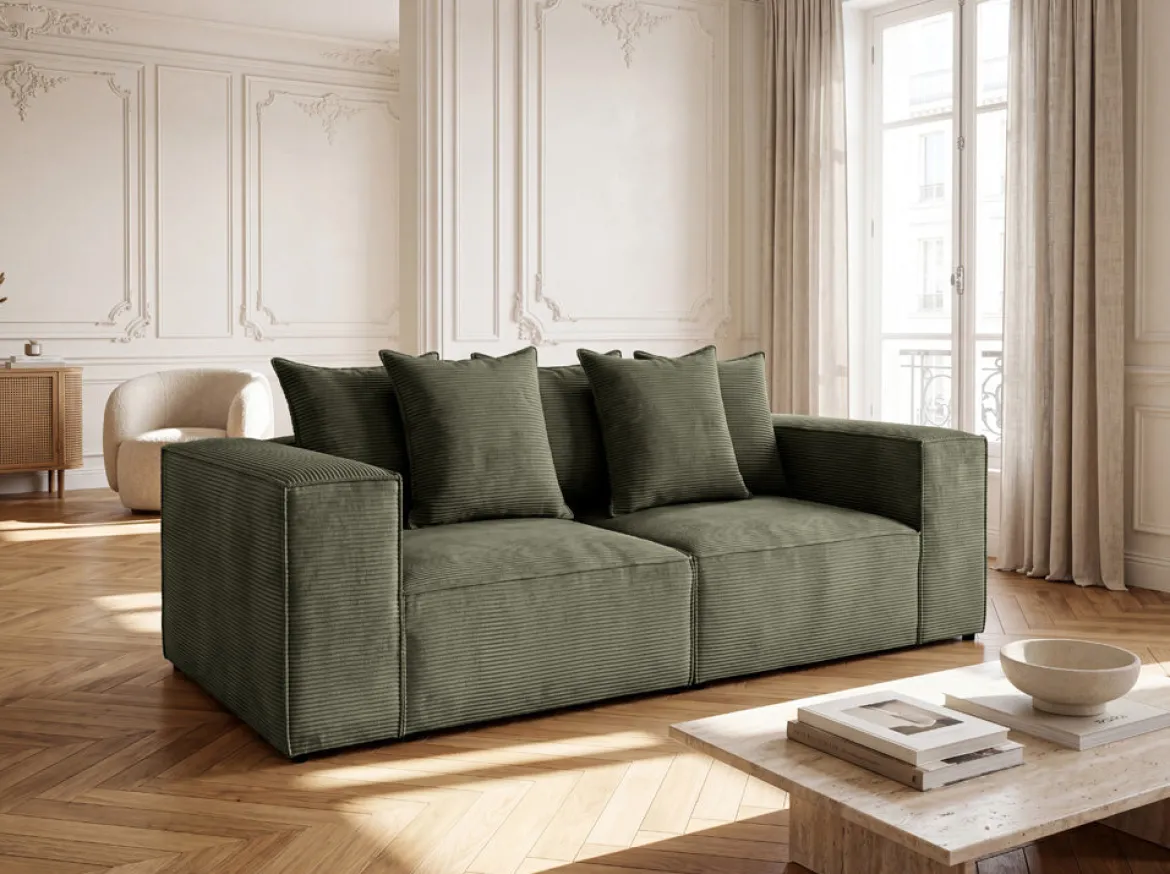 Designer Sofa 3 Sitzer Largo in Cord