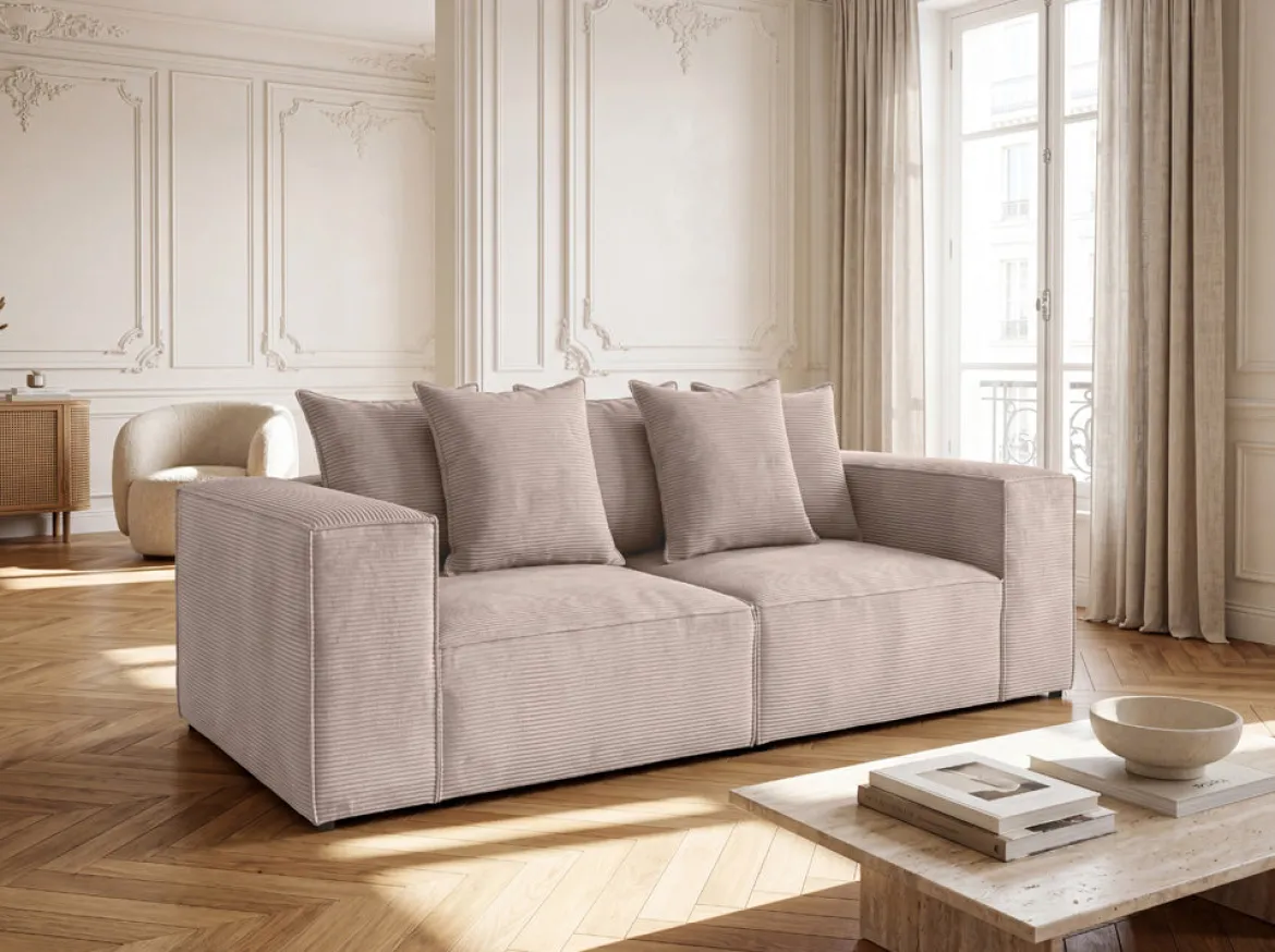Designer Sofa 3 Sitzer Largo in Cord
