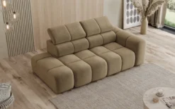 Designer Sofa 3-Sitzer mit Chaise Longue Mia in Chenille
