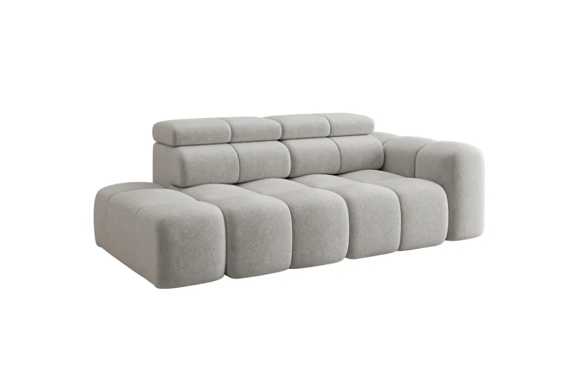 Designer Sofa 3-Sitzer mit Chaise Longue Mia in Chenille