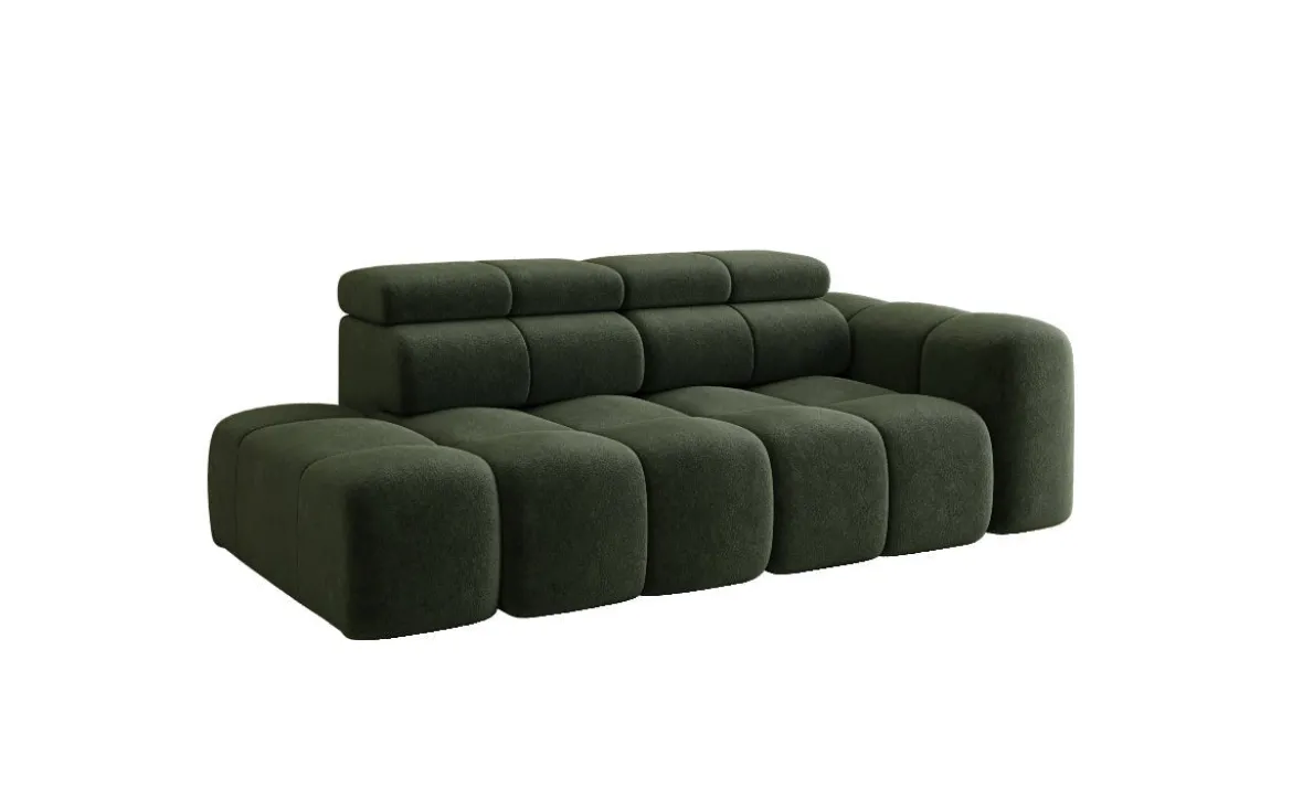 Designer Sofa 3-Sitzer mit Chaise Longue Mia in Chenille