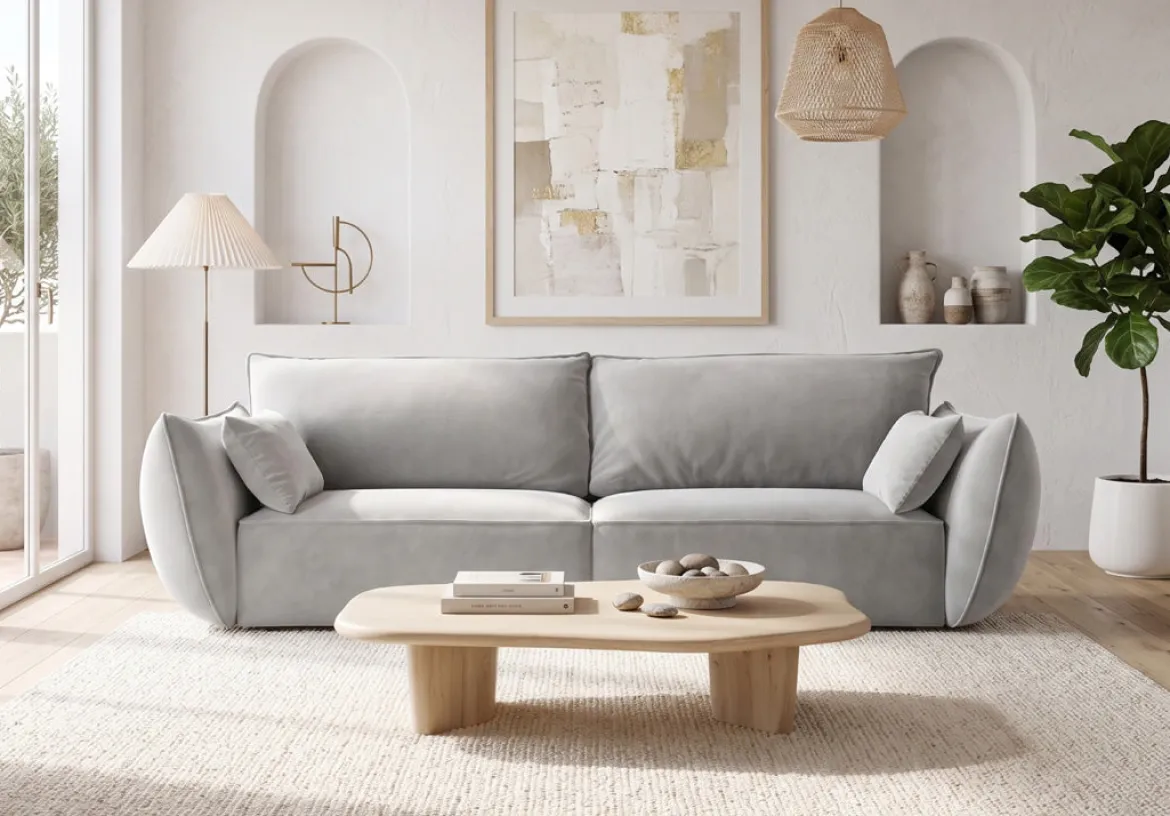 Designer Sofa 3 Sitzer Nuvola in Samt