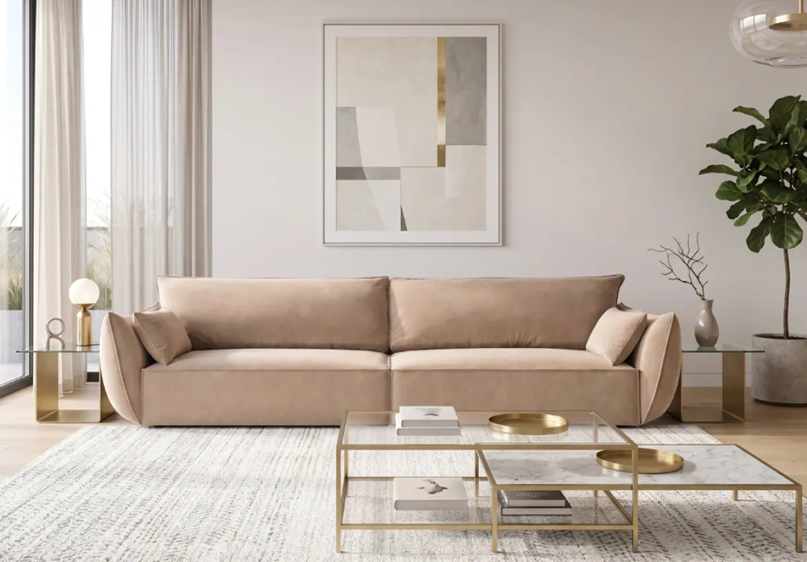 Designer Sofa 4 Sitzer Nuvola in Samt