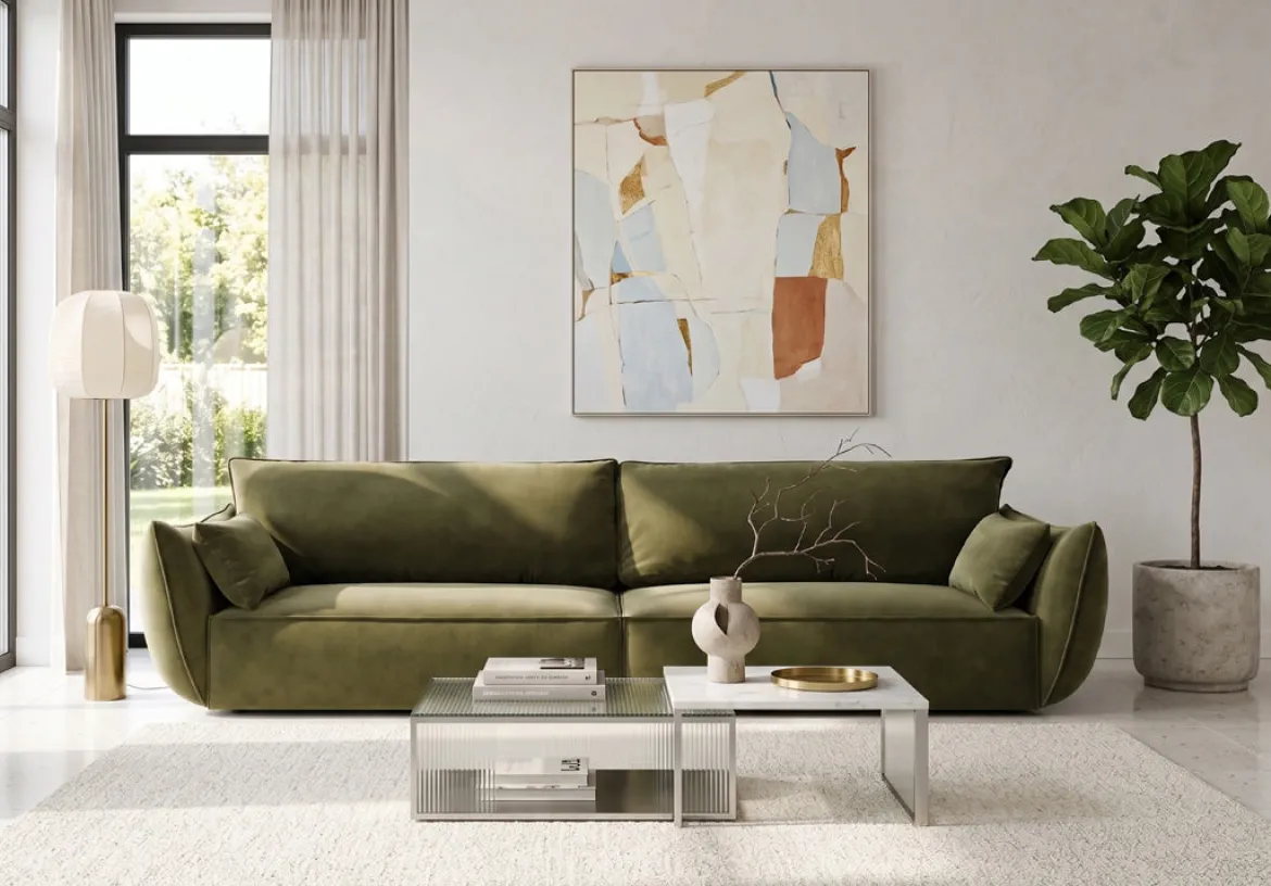 Designer Sofa 4 Sitzer Nuvola in Samt