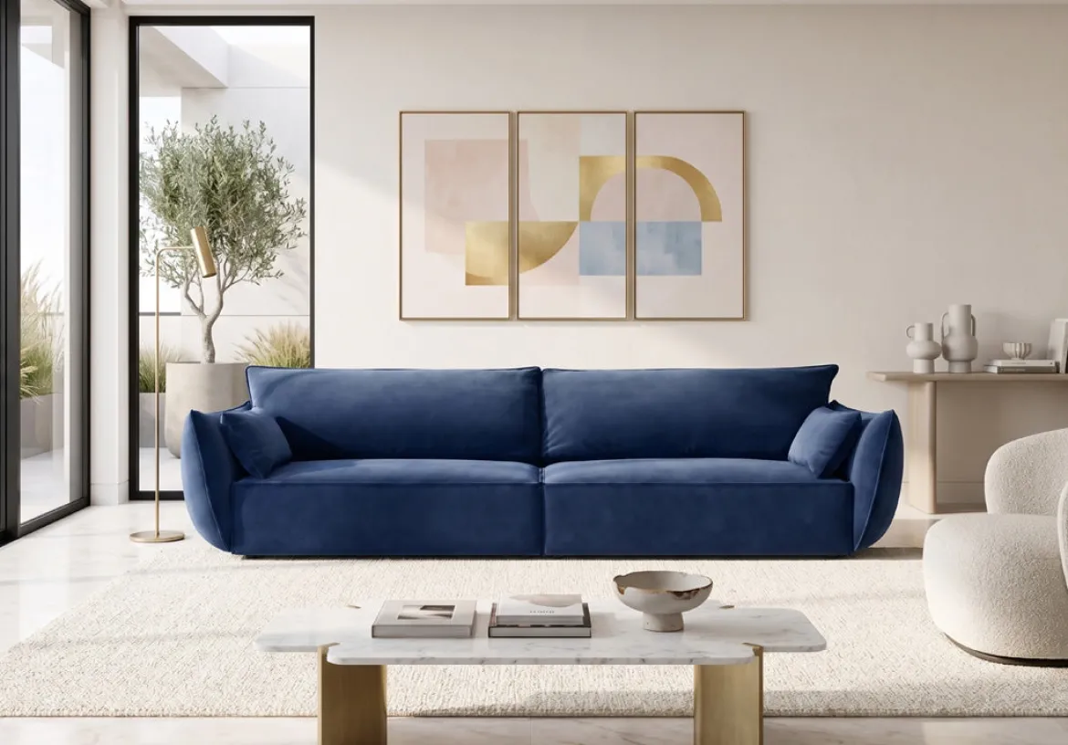 Designer Sofa 4 Sitzer Nuvola in Samt