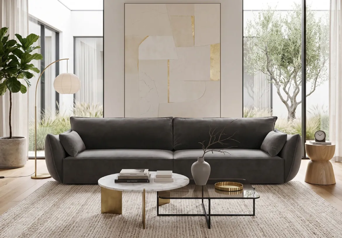 Designer Sofa 4 Sitzer Nuvola in Samt