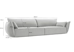 Designer Sofa 4 Sitzer Nuvola in Samt