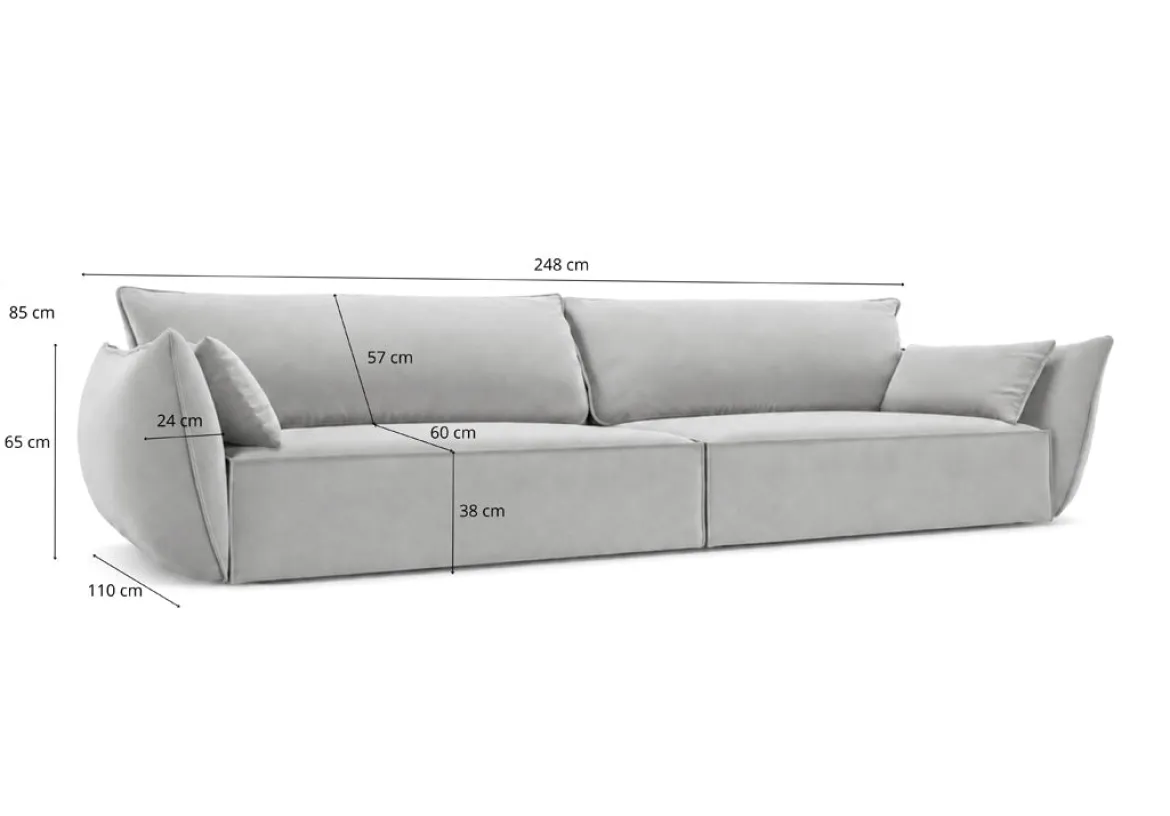 Designer Sofa 4 Sitzer Nuvola in Samt
