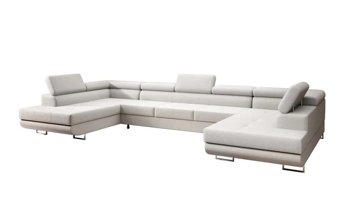 Designer Sofa Taormina mit Schlaf- und Klappfunktion in Bouclé