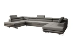 Designer Sofa Taormina mit Schlaf- und Klappfunktion in Bouclé