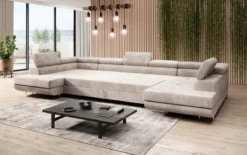 Designer Sofa Taormina mit Schlaf- und Klappfunktion in Cord