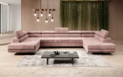 Designer Sofa Taormina mit Schlaf- und Klappfunktion in Cord