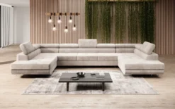 Designer Sofa Taormina mit Schlaf- und Klappfunktion in Cord