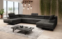 Designer Sofa Taormina mit Schlaf- und Klappfunktion in Cord