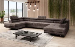 Designer Sofa Taormina mit Schlaf- und Klappfunktion in Cord
