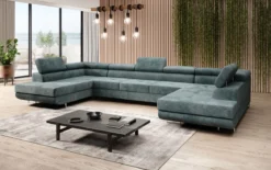 Designer Sofa Taormina mit Schlaf- und Klappfunktion in Cord