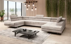 Designer Sofa Taormina mit Schlaf- und Klappfunktion in Cord