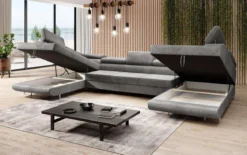 Designer Sofa Taormina mit Schlaf- und Klappfunktion in Samt