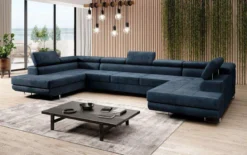 Designer Sofa Taormina mit Schlaf- und Klappfunktion in Samt