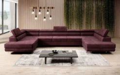 Designer Sofa Taormina mit Schlaf- und Klappfunktion in Samt