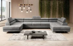 Designer Sofa Taormina mit Schlaf- und Klappfunktion in Samt