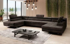 Designer Sofa Taormina mit Schlaf- und Klappfunktion in Samt