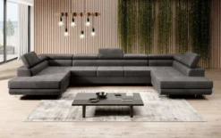 Designer Sofa Taormina mit Schlaf- und Klappfunktion in Samt