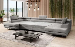 Designer Sofa Taormina mit Schlaf- und Klappfunktion in Samt