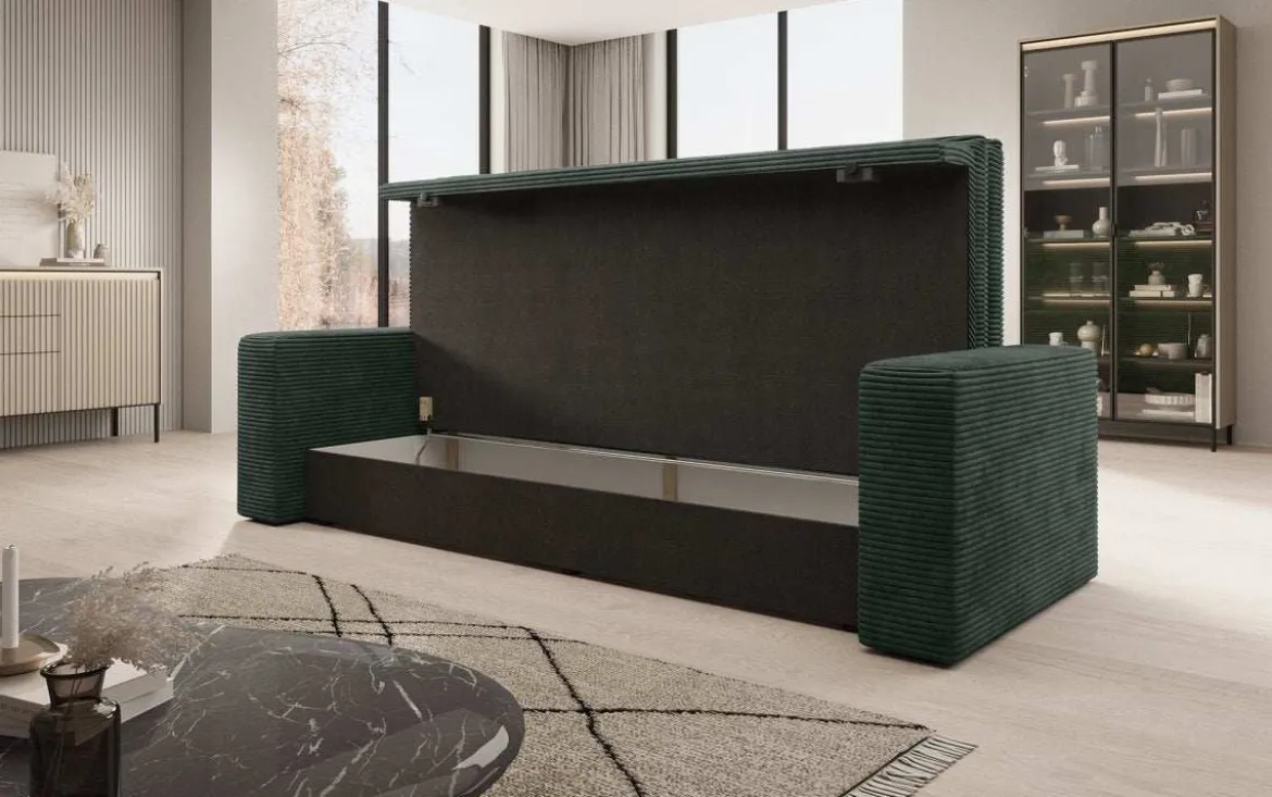 Designer Sofa Tilo mit Schlaf- und Klappfunktion aus Cord
