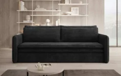Designer Sofa Tilo Slim mit Schlaf- und Klappfunktion aus Cord