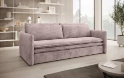 Designer Sofa Tilo Slim mit Schlaf- und Klappfunktion aus Cord