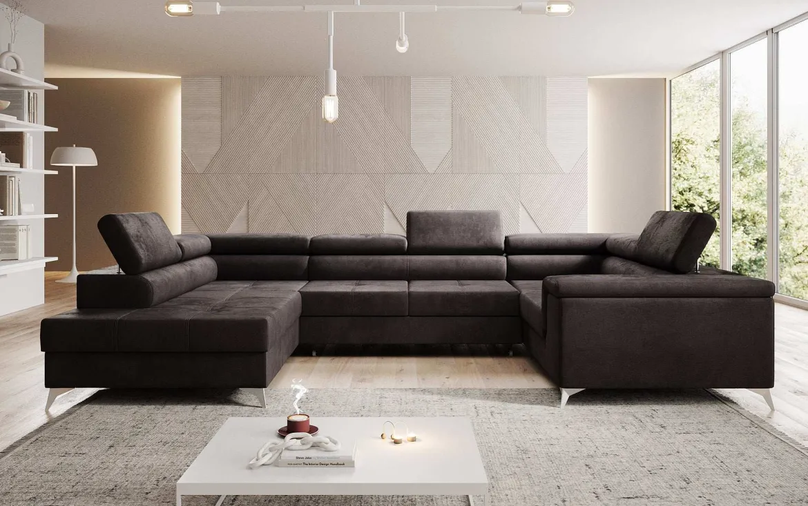 Designer Sofa Torino mit Schlaf- und Klappfunktion