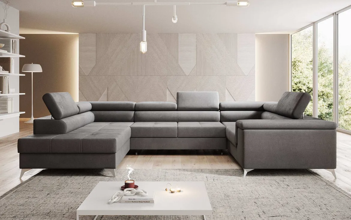 Designer Sofa Torino mit Schlaf- und Klappfunktion