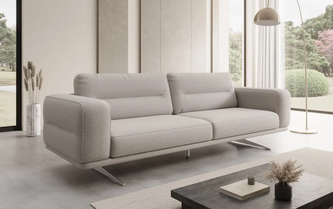 Designer Sofa Torino 3 Sitzer in Bouclé