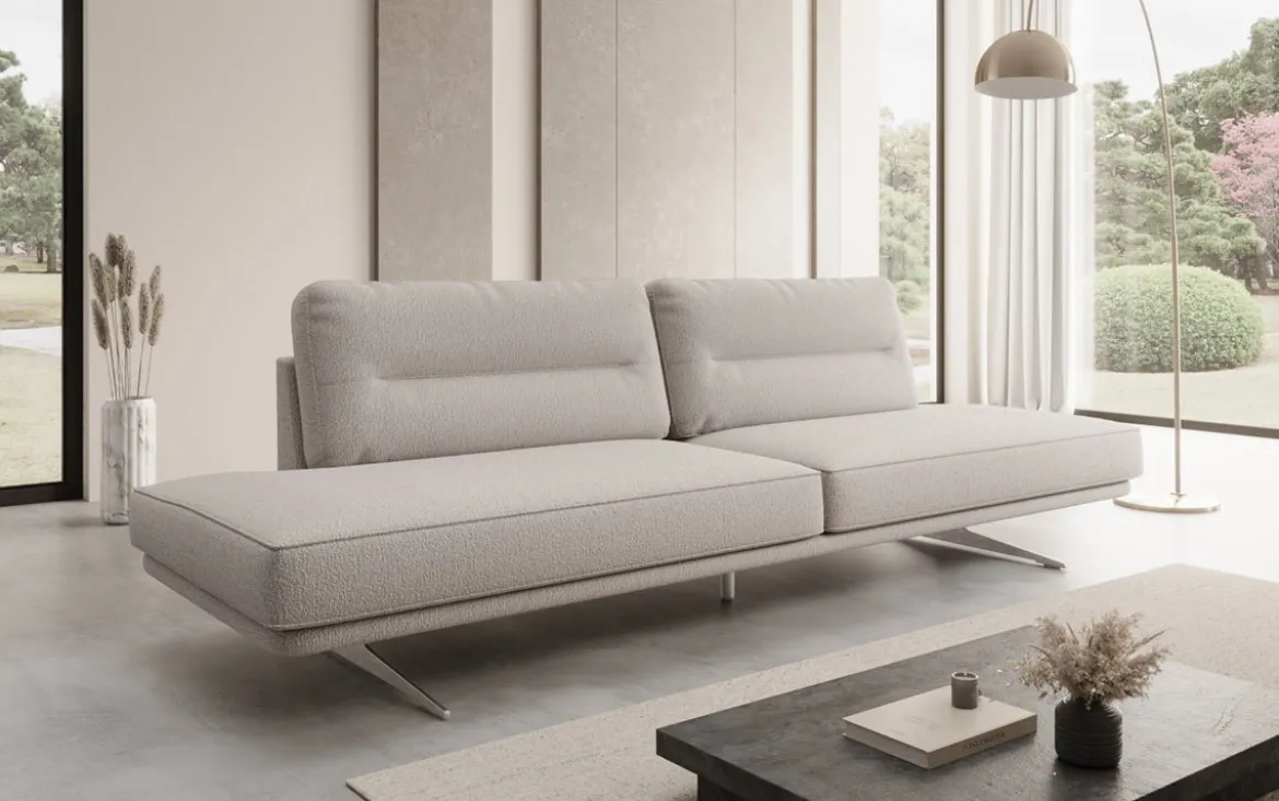 Designer Sofa Torino 3 Sitzer Open in Bouclé
