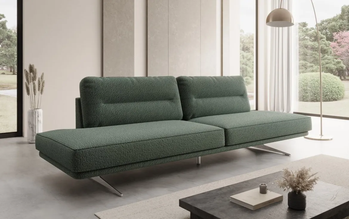 Designer Sofa Torino 3 Sitzer Open in Bouclé