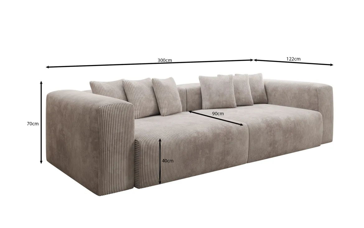 Designer Sofa Tully 3 Sitzer in Cord