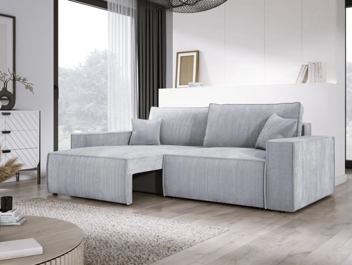 Designer Sofa Velanova 3 Sitzer Cord mit Schlaf- und Klappfunktion